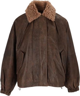 Bully Antat 02A Leather Jacket - Jackets - Mujer - Marr&oacute;n - S