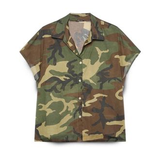 Fiorella Rubino Camicia camouflage in cotone - - Blouses & Shirts - Donna - Multicolore - XS