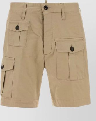Dsquared2 stretch cotton cargo bermuda shorts belt loops