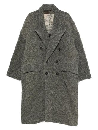 Ziggy Chen double-breasted coat - men - Virgin Wool/Polyamide - 48 - Grey
