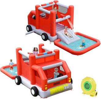 Costway Costway - Castillo Hinchable Acuatico Con Tobog&aacute;n, Castillo Hinchable Para Ni&ntilde;os 3-10 A&ntilde;os, 564x268x212 Cm, Piscina De Chapoteo, Castillo Hinchable Gr