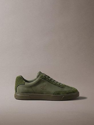 Calvin Klein Zapatillas De Mezcla De Ante Con Logo Distintivo