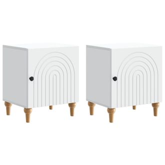 vidaXL Armario De Noche 2 Pcs 43 X 34,5 X 50 Cm Madera De Ingenier&iacute;a Vidaxl