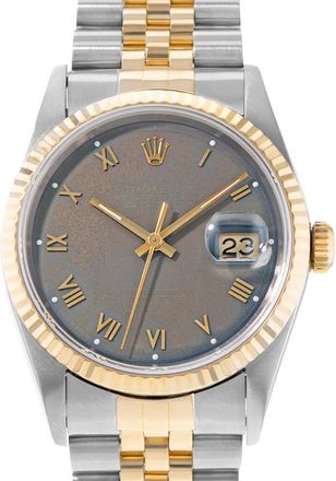 Rolex Pre-owned Rolex Datejust 36 Automatic Chronometer Grey Dial Mens Watch 16233 GYRJ