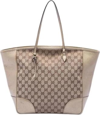 Gucci Pre-owned Bree Tote Bag - Dames - Vintage Shopper - Beige - ONE Size - Leer - Vintage