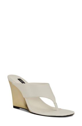 Nine West Presa Wedge Flip Flop in White at Nordstrom, Size 9.5