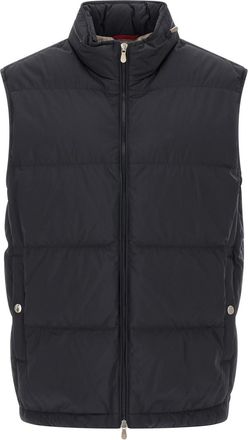 Brunello Cucinelli Dark Navy Sleeveless Jacket