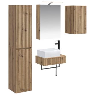 vidaXL Juego De Muebles De Ba&ntilde;o 5 Pcs Roble Artesanal Vidaxl