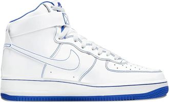 Nike Air Force 1 High Stitch White / Royal Blue sneakers - Wit