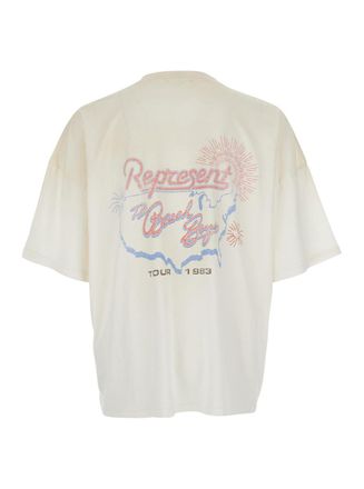 Represent Mens T-Shirt With Chest Logo And Back Patch - White T-Shirts Polos