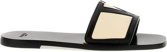Valentino Garavani Black Logo Sandals