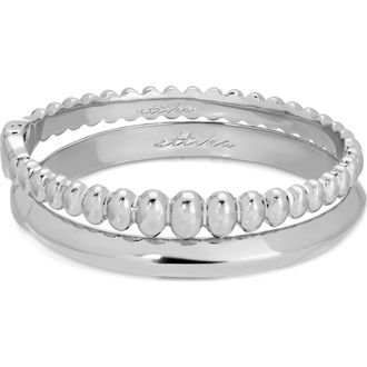 Ettika Set of 2 Stacking Bangles in Silver at Nordstrom Rack