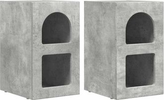 vidaXL Mesita De Noche 2 Pcs Gris Concreto 29,5 X 33,5 X 50 Cm Vidaxl