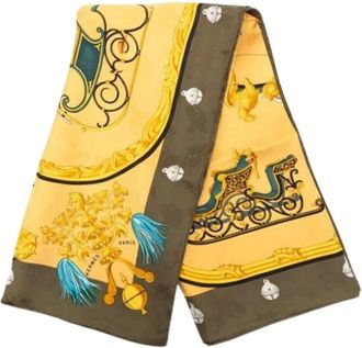 Herm&egrave;s Pre-owned Plumes et Grelots Zijden Sjaal - Dames - Vintage Accessoires - Veelkleurig - ONE Size - Vintage
