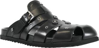 John Richmond Robuuste Eigentijdse Sandaal - Heren - Slip ons - Zwart - 44 EU - Schoenen