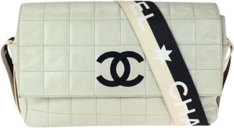 Chanel Pre-owned Cross Body Bags, female, White, Size: ONE SIZE Pre-owned Vintage Messenger Shoulder Bag