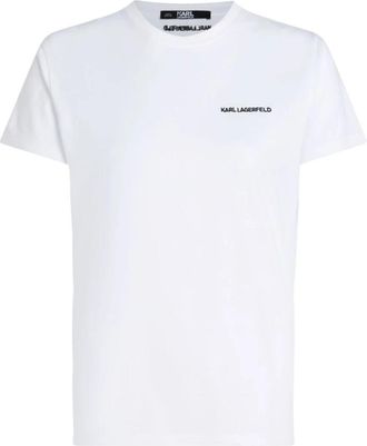 Karl Lagerfeld Essential Logo T-Shirt - Dames - T-shirts - Wit - S - Katoen - Tops