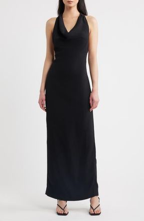 Ronny Kobo Rachel Halter Sheath Dress in Licorice at Nordstrom, Size X-Small