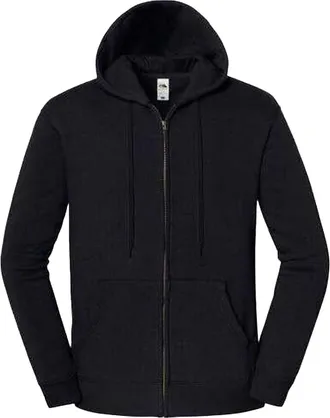 Fruit Of The Loom Fruit of the Loom Unisex Adult Iconic Premium Full Zip Hoodie (Zwart)