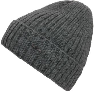 Chillouts Beanie CHILLOUTS Tuva Hat, Damen, grau (dunkelgrau), Obermaterial: 57% Polyacryl, 34% Wolle, 5% Polyamid, 4% Polyester, unifarben, M&uuml;tzen Beanie, Ripp