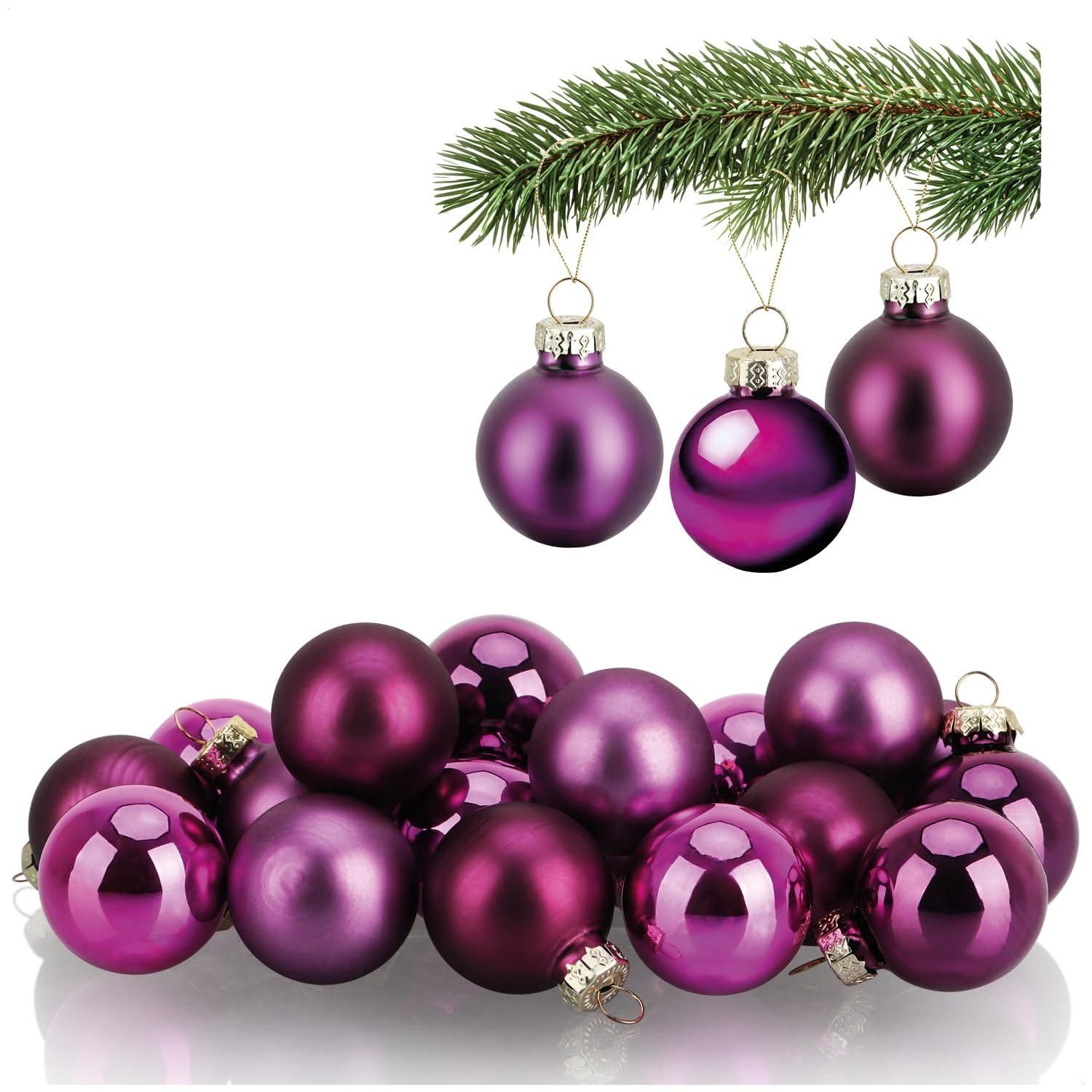 16 Weihnachtskugeln Aus Kunststoff Zum Aufhängen – Violett, Mehrfarbig, Für Baum & Deko