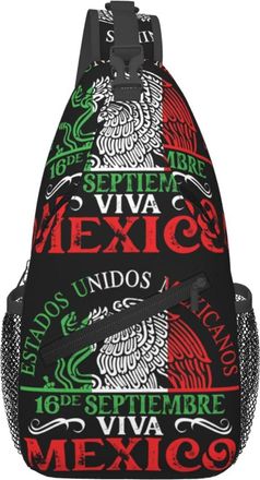 Generic Mexico Pride Sling Bag Adjustable Cross Body Bag With Zipper Fanny Pack For Women Casual Camping