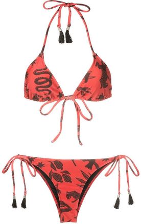 Lygia & Nanny Maya tassel-trim bikini set - women - Polyamide/Spandex/Elastane - 38 - Brown