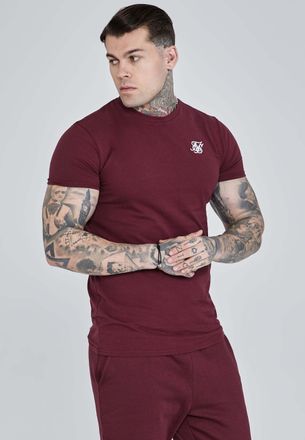 Siksilk T-Shirt SIKSILK Siksilk T-Shirt Essentials T-Shirt, Herren, Gr. M, rot (weinrot), Obermaterial: 95% Baumwolle CO. 5% Elasthan EL., Shirts T-Shirt