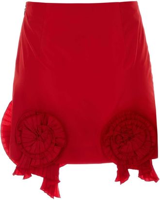 Blumarine Ruffled Hem Skirt - Red