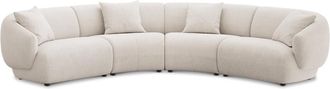 Castlery Auburn Curve L-Shape Sectional Sofa Customized, Performance Boucle Cream, Spill Resistant, Modular for Sofas by Castlery