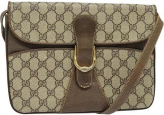 Gucci Pre-owned Leather gucci-bags - Dames - Vintage Schoudertas - Beige - ONE Size - Leer - Vintage