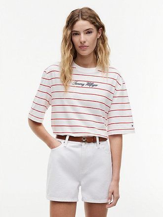 Tommy Hilfiger Logo Embroidery Relaxed Crew Neck T-Shirt