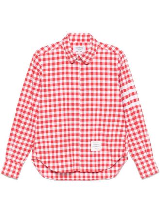 Thom Browne Red Regular Check Shirts