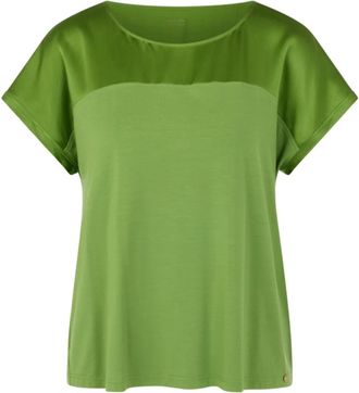 Marc Cain Tops, Dames, Groen, XS, Zijden Jersey Shirt