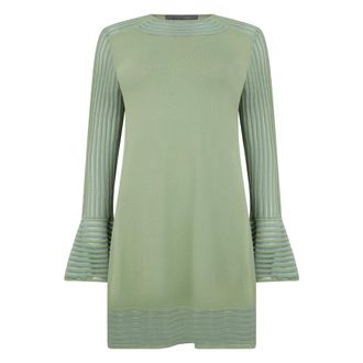 Alberta Ferretti Kleedjes, Dames, Groen, S, Korte Gebreide Jurk