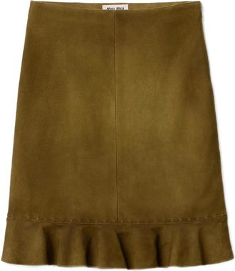 Miu Miu Waxed Suede Skirt