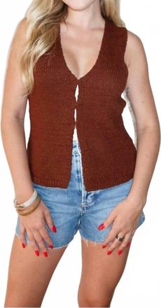 Astr Taimi Sweater Vest In Brown