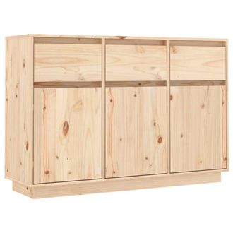 Berkfield Home Sideboard 110x34x75 cm Solid Wood Pine in Light Tan | Size: 110 x 34 x 75 cm
