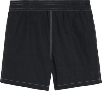 Ami Black Contrast Stitching Swim Shorts