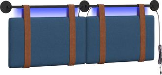 vidaXL Cabecero Colgante Con Luz Led Azul Pu Antiguo Vidaxl