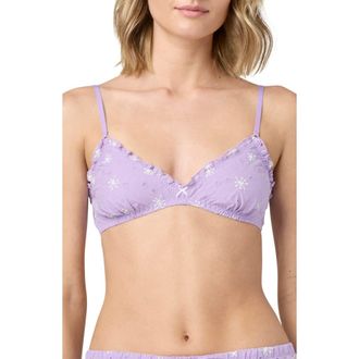 Florence By Mills Eyelet Cotton Bralette in Lavender Multi at Nordstrom Rack, Size Xx-Large