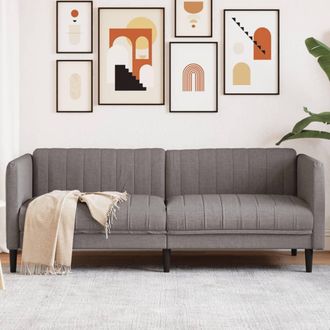 vidaXL Sof&aacute; De 3 Plazas Tela Gris Taupe Vidaxl