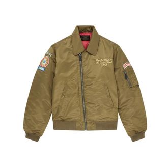 Deus Monty Flight Jacket - Heren - Jassen - Groen - Maat: M Zijde