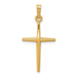 Diamond2Deal 14k Yellow Gold Polished Latin Cross Pendant
