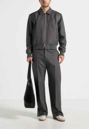 Mani&egrave;re De Voir Denis Structured Varsity Jacket in Grey at Nordstrom, Size Xx-Large