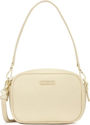 Kazar Roomkleurige leren handtas met twee stijlvolle handvatten - Dames - Schoudertassen - Beige - ONE Size - Leer - Tassen