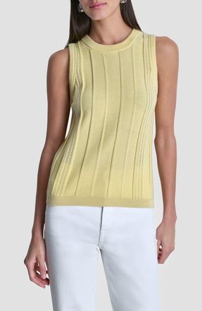 DKNY Sleeveless Cotton Multistitch Sweater in Buttercream at Nordstrom, Size X-Large