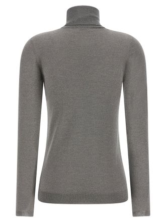 Brunello Cucinelli Shaved Cashmere and Silk with Lam&eacute; Sweater - Gray