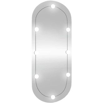 vidaXL Espejo De Pared Ovalado Con Luces Led Vidrio 40x90 Cm Vidaxl