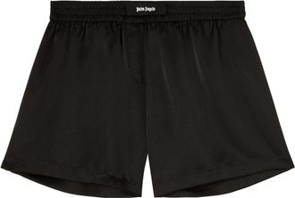 Palm Angels logo-appliqu&eacute; boxer shorts - women - Polyester - S - Black